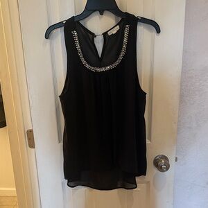 Socialite Black Embellished Sleeveless Blouse